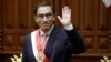 El nuevo presidente del Perú, Martín Vizcarra, el día de su juramentación en el Congreso Nacional. Marzo 23, 2018. 