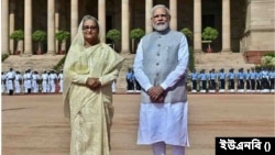 বাংলাদেশের প্রধানমন্ত্রী শেখ হাসিনা এবং ভারতের প্রধানমন্ত্রী নরেন্দ্র মোদী