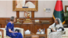বাংলাদেশের প্রধানমন্ত্রী শেখ হাসিনার সঙ্গে গণভবনে সৌজন্য সাক্ষাৎ করেন বাংলাদেশে নবনিযুক্ত ব্রিটিশ হাইকমিশনার সারাহ কুক। ১৪ আগস্ট, ২০২৩। 