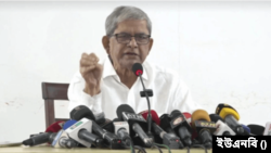 বিএনপি চেয়ারপারসনের রাজনৈতিক কার্যালয়ে অনুষ্ঠিত সংবাদ সম্মেলনে বিএনপি মহাসচিব মির্জা ফখরুল ইসলাম আলমগীর। ১১ অক্টোবর, ২০২৩।