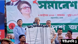 নয়াপল্টনে এক সমাবেশে বাংলাদেশ জাতীয়তাবাদী দল বিএনপির মহাসচিব মির্জা ফখরুল ইসলাম আলমগীর।