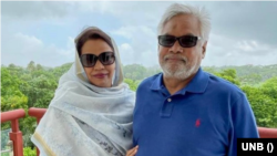 বিএনপি নেতা আমান উল্লাহ আমান এবং তাঁর স্ত্রী সাবেরা আমান। (ফাইল ছবি) 