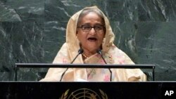 জাতিসংঘ সাধারণ পরিষদের ৭৮তম অধিবেশনে শুক্রবার (২২ সেপ্টেম্বর) ভাষণ দিচ্ছেন বাংলাদেশের প্রধানমন্ত্রী শেখ হাসিনা