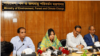 সচিবালয়ে মন্ত্রণালয়ের সভাকক্ষে পরিবেশ, বন ও জলবায়ু পরিবর্তন মন্ত্রণালয়ের সচিব ফারহিনা আহমেদ। ১২ অক্টোবর, ২০২৩।