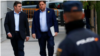 Imagen de del exvicepresidente Oriol Junqueras (a la derecha) a su llegada al Tribunal Supremo para declarar el 2 de noviembre de 2017. 