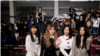 Integrantes del grupo surcoreano de K-pop Red Velvet posan antes de su viaje a Pyongyang en el Aeropuerto Internacional de Gimpo International en Seúl, Corea del Sur, Marzo 31, 2018. REUTERS/Kim Hong-Ji