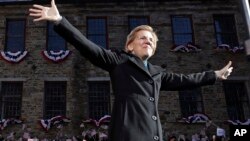 Senatorja demokrate Elizabeth Warren duke njoftuar sot kandidaturën e saj