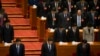 习近平等中国最高层领导人在人民大会堂为昆明车站血案的死难者默哀。（2014年3月3日）