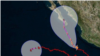 El mapa muestra la trayectoria del huracán Bud hacia Baja California.