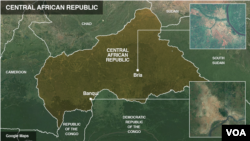 Ramani ya Jamhuri ya Afrika ya Kati (C.A.R) 