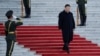 中国国家主席习近平抵达人民大会堂参加仪式。(2019年10月25日)